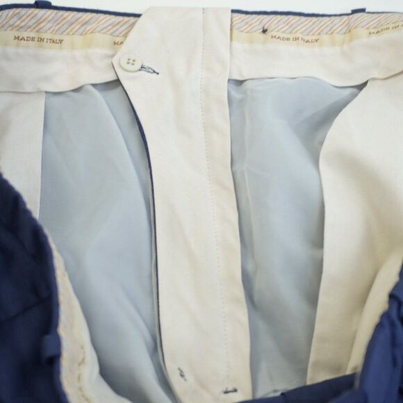 JB Britches Wool Dress Pants Trousers Blue Flat Front High Rise 42 / 28 Italy Li - Picture 4 of 7
